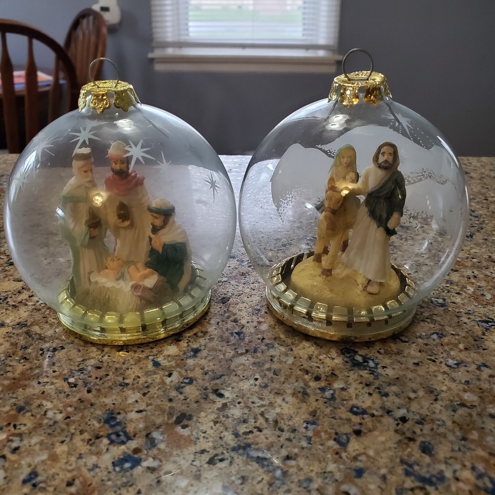 2 VTG House of Lloyd Christmas Around the World 3 Kings Nativity ornament 1994‎